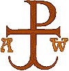 Chi Rho Anchor Cross with Alpha & Omega embroidered applique