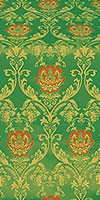 Pavlov Rose silk (rayon brocade) (green/gold)