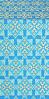 Smolensk Posad silk (rayon brocade) (blue/gold)