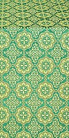 Vologda Posad silk (rayon brocade) (green/gold)