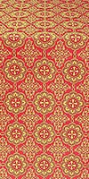 Vologda Posad silk (rayon brocade) (red/gold)