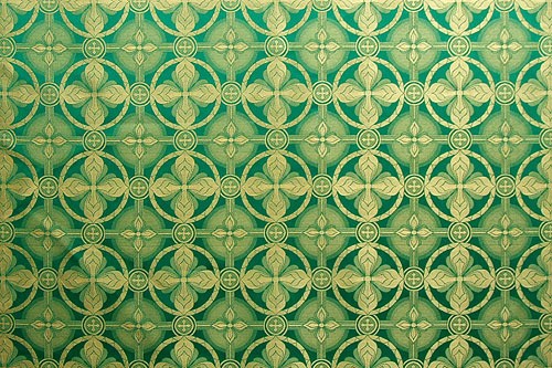 Izborsk silk (rayon brocade) (green/gold)