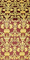 Peacocks silk (rayon brocade) (claret/gold)