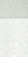 Peacocks metallic brocade (white/silver)