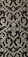 Slavonic Cross Greek metallic brocade (black/silver)