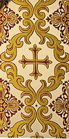 Roman Cross Greek metallic brocade (white/gold with claret)