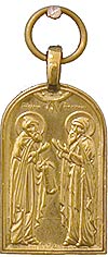 Baptismal medallion: Holy Venerable Sergius and Herman of Balaam