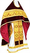 Russian Priest vestments - metallic brocade B (yellow-claret-gold)