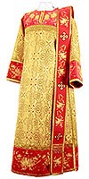 Embroidered Deacon vestments - Chrysanthemum (red-gold)