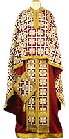 Greek Priest vestment -  metallic brocade BG4 (white-gold-claret)