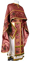 Embroidered Greek Priest vestments - Chrysanthemum (claret-gold)