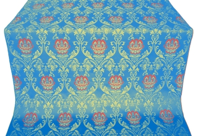 Pavlov Rose silk (rayon brocade) (blue/gold)