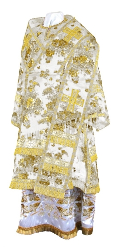 Bishop vestments - rayon Chinese brocade (white-gold)