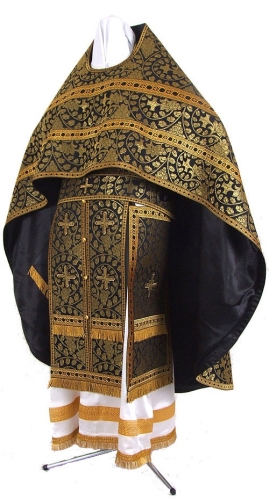 Russian Priest vestments - metallic brocade BG1 (black-gold)