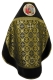Russian Priest vestments - Nativity metallic brocade BG2 (black-gold) with velvet inserts (back), Standard design