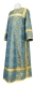 Clergy sticharion - Vologda Posad rayon brocade S3 (blue-gold), Economy design