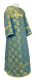 Clergy sticharion - Myra Lycea rayon brocade S3 (blue-gold), Standard design