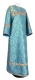 Clergy sticharion - Vasilia rayon brocade S3 (blue-gold), Standard design