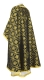 Greek Priest vestments - Lavra rayon brocade S3 (black-gold) back, Standard design