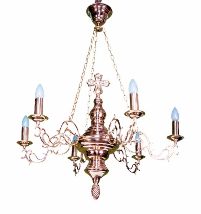 One-level church chandelier - 7D (6 lights)