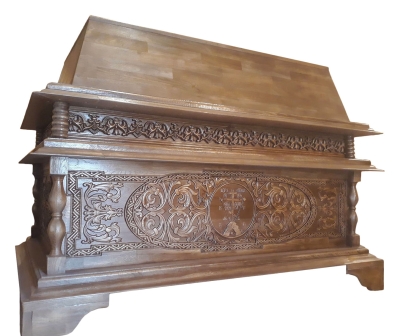 Carved church tomb for shroud - 1