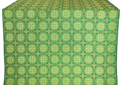 Gornen silk (rayon brocade) (green/gold)